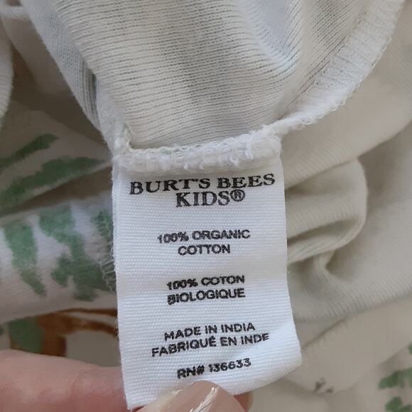 Burts Bees Kids 10 Pajama Set Christmas Reindeer Forest White Organic Cotton - Picture 11 of 12